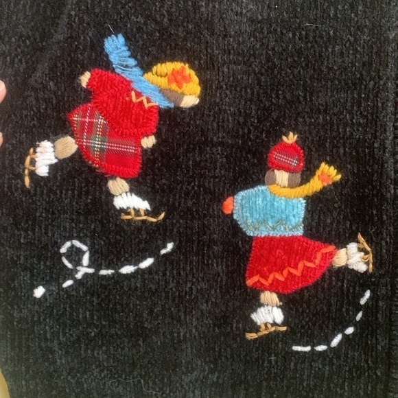 Alfred Dunner | Winter Scape Skater Snowflake Fair Isle Chenille Zip Cardigan XL - Picture 7 of 15